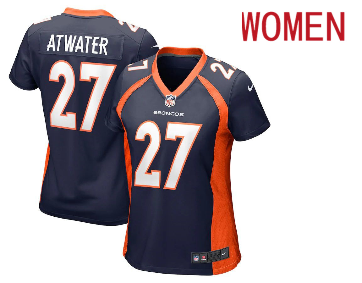 Women Denver Broncos #27 Steve Atwater Nike Navy Retired Player NFL Jersey->women nfl jersey->Women Jersey